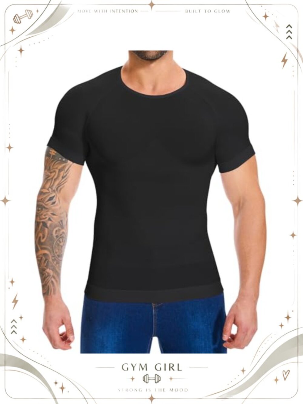 Men's Compression Shapewear Undershirt Slimming Nylon Spandex Seamless Body